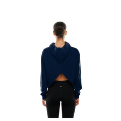 Minnesota Timberwolves Women's Glam Game Open Back Hoodie Navy - New Era