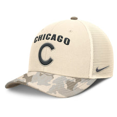 Chicago Cubs Nike Camo Natural Pack Rise Adjustable Trucker Hat - Natural Hats
