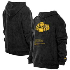 Los Angeles Lakers Sport Night Mineral Wash Pullover Hoodie Black - New Era