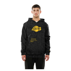 Los Angeles Lakers Sport Night Mineral Wash Pullover Hoodie Black - New Era