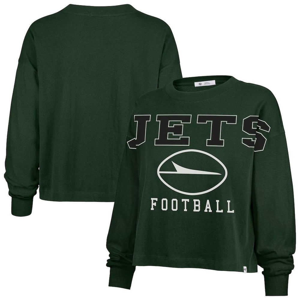 New York Jets '47 Women's Outreach City Oversized Long Sleeve T-Shirt - Green T-shirts