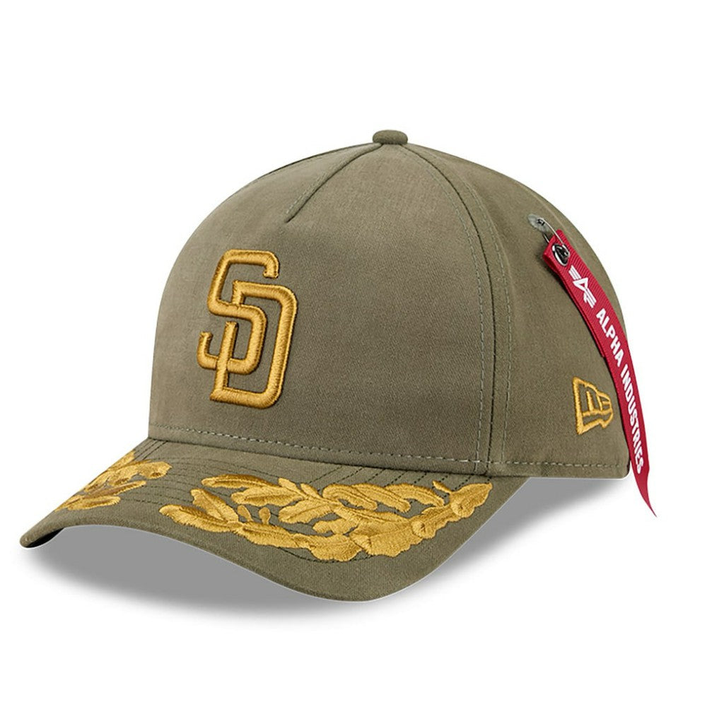 San Diego Padres New Era x Alpha Industries A-Frame 9FORTY Adjustable Hat - Olive Hats