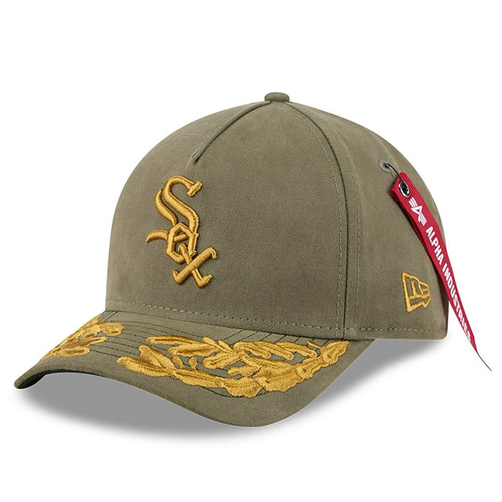 Chicago White Sox New Era x Alpha Industries A-Frame 9FORTY Adjustable Hat - Olive Hats