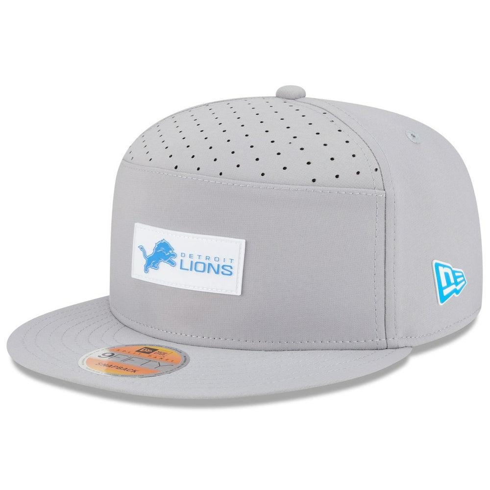Detroit Lions New Era 2025 Sideline Split Panel 9FIFTY Snapback Hat - Gray Hats
