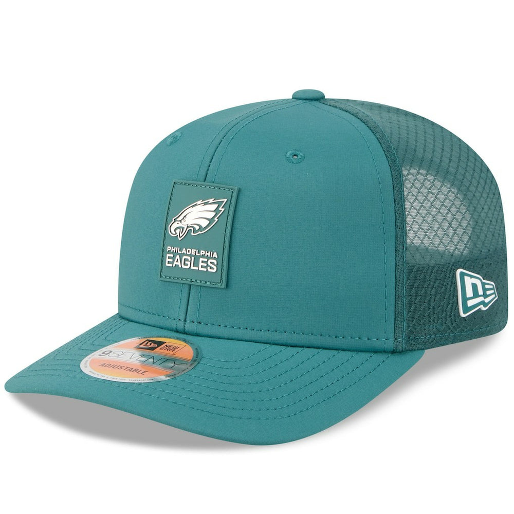 Philadelphia Eagles New Era 2025 Sideline 9SEVENTY Trucker Adjustable Hat - Green Hats
