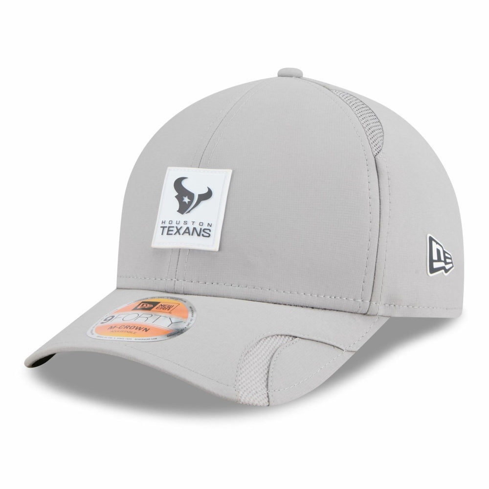 Houston Texans New Era 2025 Sideline M-Crown 9FORTY Adjustable Hat - Gray Hats
