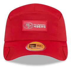 San Francisco 49ers New Era 2025 Sideline Runner Adjustable Hat - Scarlet Hats