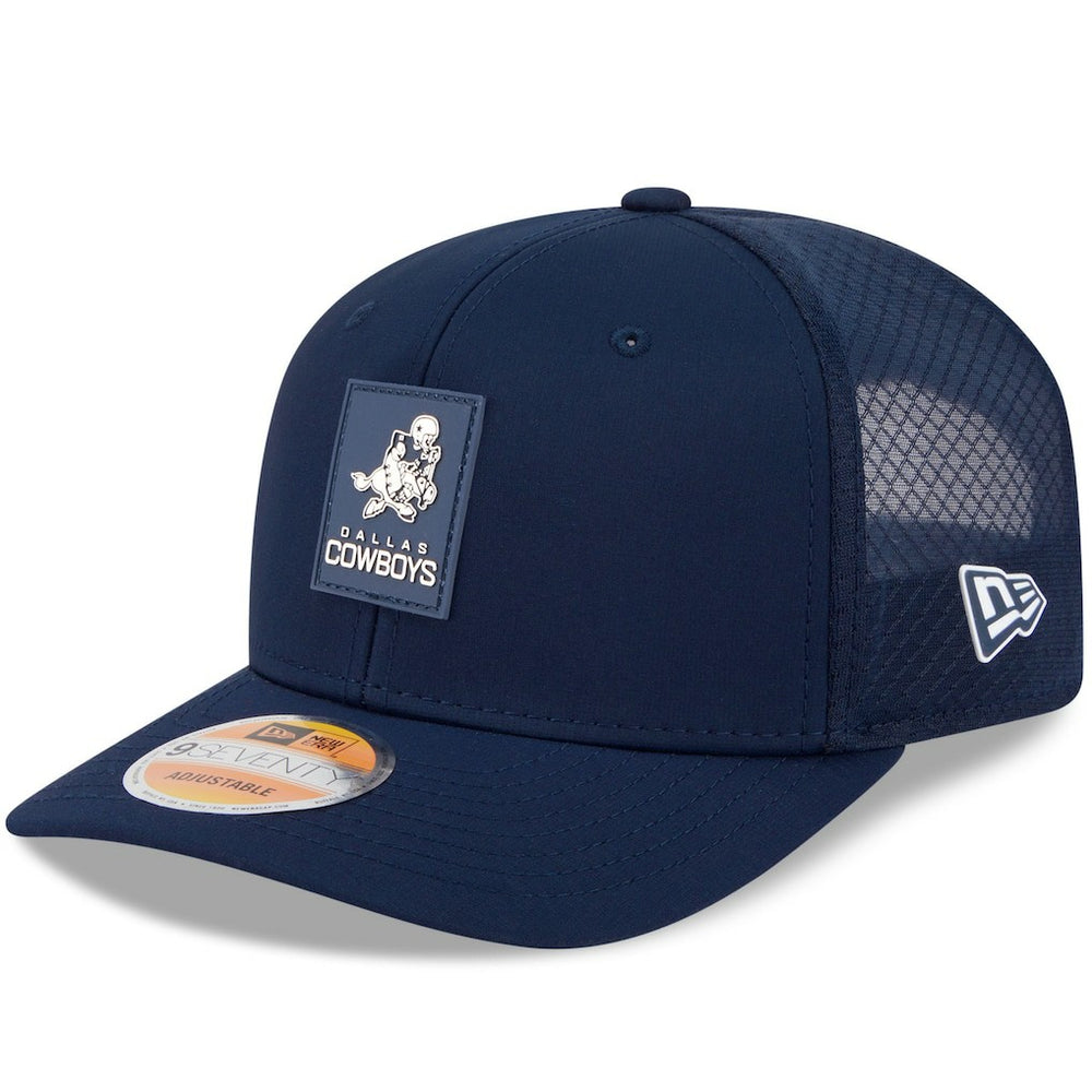 Dallas Cowboys New Era 2025 Sideline Throwback 9SEVENTY Trucker Adjustable Hat - Navy Hats