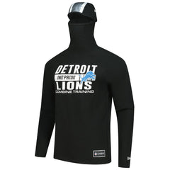 Detroit Lions New Era Functional Fandom Balaclava Helmet Stripe Tri-Blend Hoodie - Black Hoodies