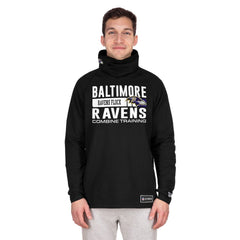 Baltimore Ravens New Era Functional Fandom Balaclava Helmet Stripe Tri-Blend Hoodie - Black Hoodies