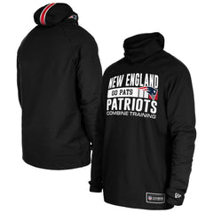 New England Patriots New Era Functional Fandom Balaclava Helmet Stripe Tri-Blend Hoodie - Black Hoodies