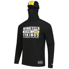 Minnesota Vikings New Era Functional Fandom Balaclava Helmet Stripe Tri-Blend Hoodie - Black Hoodies