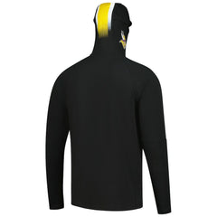 Minnesota Vikings New Era Functional Fandom Balaclava Helmet Stripe Tri-Blend Hoodie - Black Hoodies