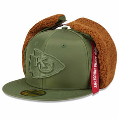 Kansas City Chiefs New Era x Alpha Industries Dog Ears 59FIFTY Fitted Hat - Olive Hats