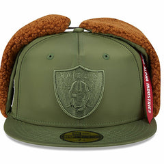 Las Vegas Raiders New Era x Alpha Industries Dog Ears 59FIFTY Fitted Hat - Olive Hats
