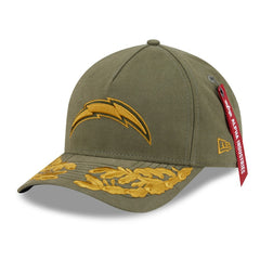 Los Angeles Chargers New Era x Alpha Industries A-Frame 9FORTY Adjustable Hat - Olive Hats
