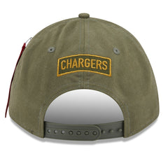 Los Angeles Chargers New Era x Alpha Industries A-Frame 9FORTY Adjustable Hat - Olive Hats