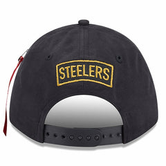 Pittsburgh Steelers New Era x Alpha Industries A-Frame 9FORTY Adjustable Hat - Black Hats