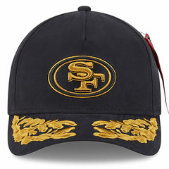 San Francisco 49ers New Era x Alpha Industries A-Frame 9FORTY Adjustable Hat - Black Hats