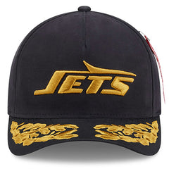 New York Jets New Era x Alpha Industries A-Frame 9FORTY Adjustable Hat - Black Hats