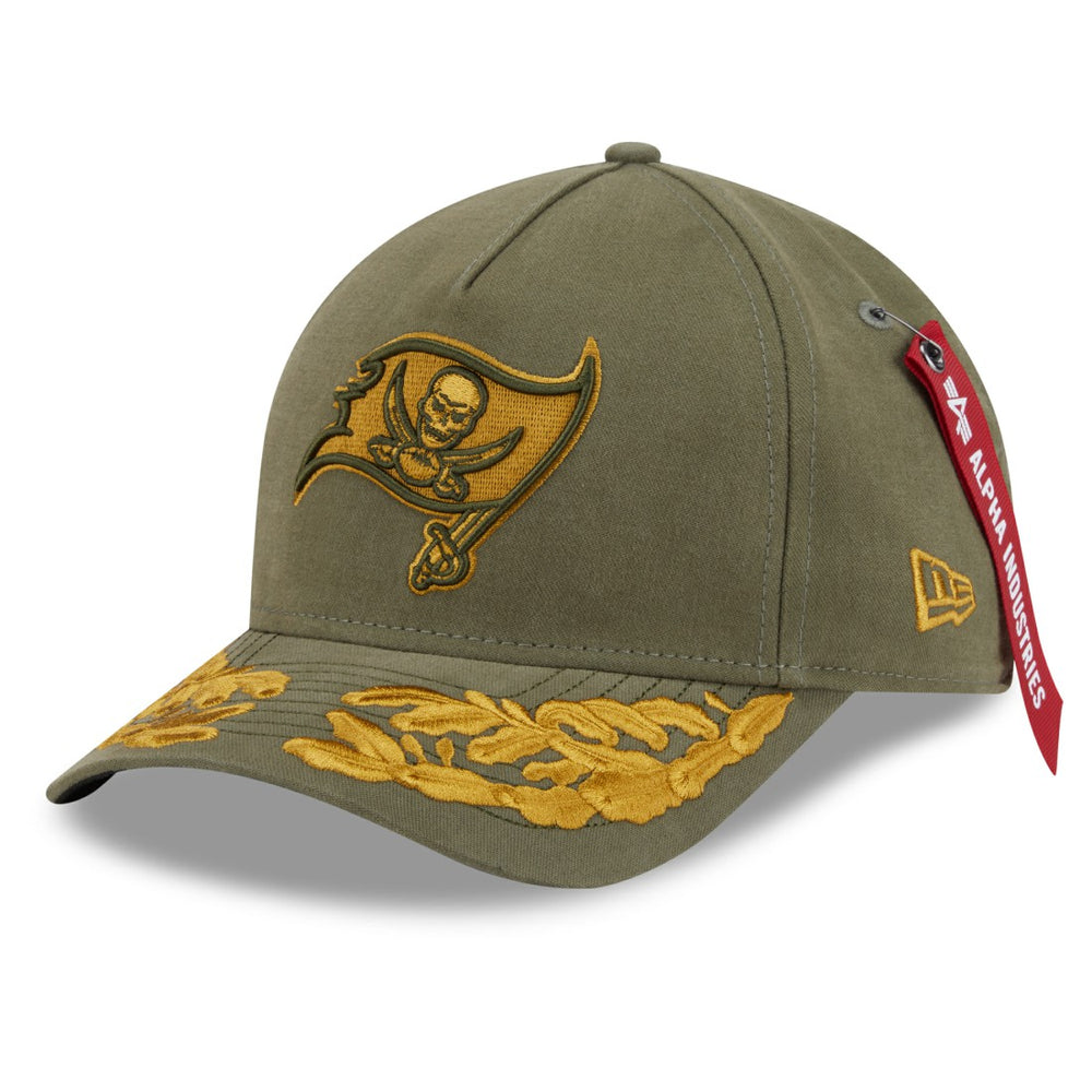 Tampa Bay Buccaneers New Era x Alpha Industries A-Frame 9FORTY Adjustable Hat - Olive Hats
