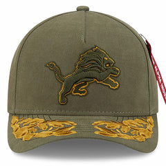 Detroit Lions New Era x Alpha Industries A-Frame 9FORTY Adjustable Hat - Olive Hats