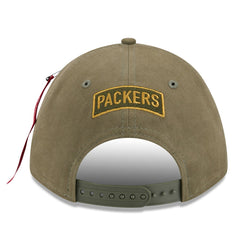 Green Bay Packers New Era x Alpha Industries A-Frame 9FORTY Adjustable Hat - Olive Hats