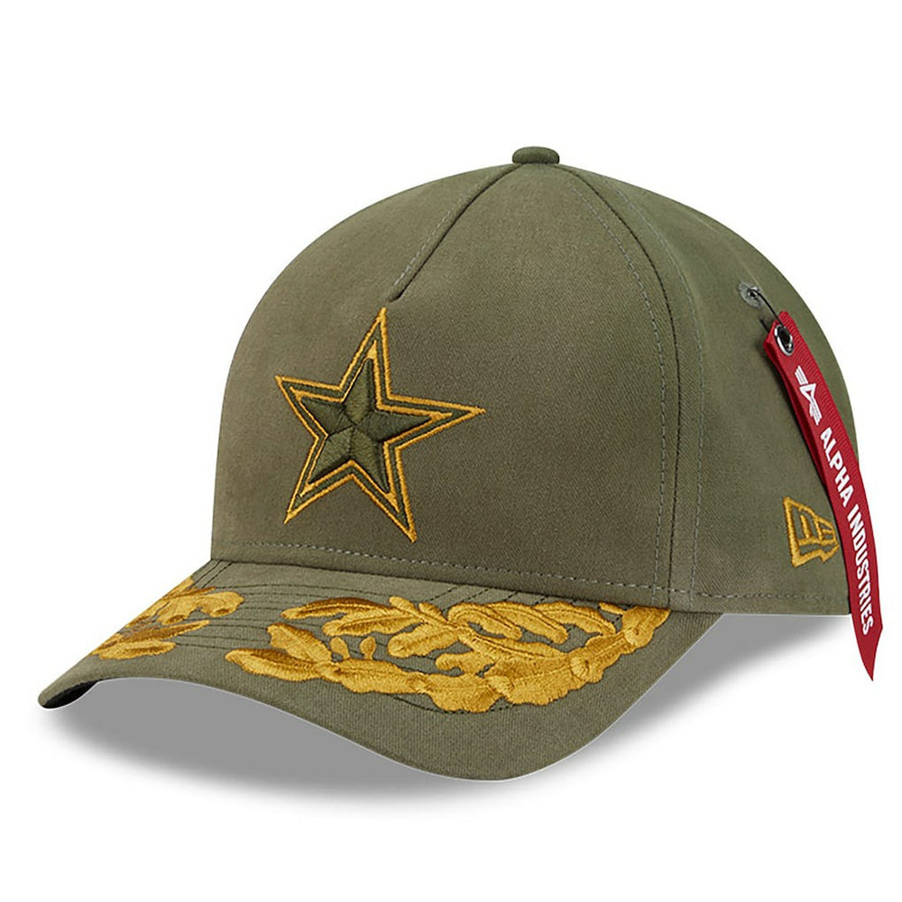 Dallas Cowboys New Era x Alpha Industries A-Frame 9FORTY Adjustable Hat - Olive Hats