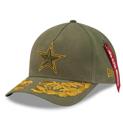 Dallas Cowboys New Era x Alpha Industries A-Frame 9FORTY Adjustable Hat - Olive Hats