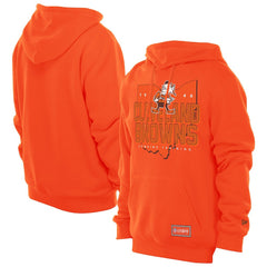 Cleveland Browns New Era Combine Authentic Local State Throwback Hoodie - Orange Hoodies