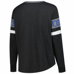 Indianapolis Colts New Era Women's Plus Size Throwback Lace-Up Long Sleeve T-Shirt - Black T-shirts