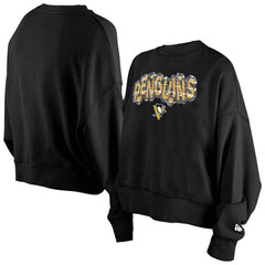 Pittsburgh Penguins New Era Girls Youth Flip Sequin Sweatshirt - Black | US 202632814