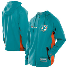 Miami Dolphins New Era Combine Authentic Raglan Scuba Full-Zip Hoodie - Aqua Hoodies