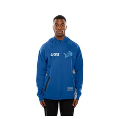 Detroit Lions New Era Combine Authentic Raglan Scuba Full-Zip Hoodie - Blue Hoodies