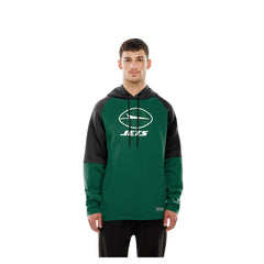 New York Jets New Era Combine Authentic Color Block Raglan Pullover Hoodie - Green Hoodies