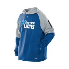 Detroit Lions New Era Combine Authentic Color Block Raglan Pullover Hoodie - Blue Hoodies