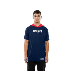 New England Patriots New Era Combine Authentic Hooded Raglan Short-Sleeve T-Shirt - Navy T-shirts