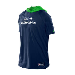 Seattle Seahawks New Era Combine Authentic Hooded Raglan Short-Sleeve T-Shirt - College Navy T-shirts