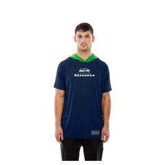 Seattle Seahawks New Era Combine Authentic Hooded Raglan Short-Sleeve T-Shirt - College Navy T-shirts