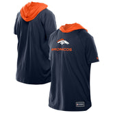 Denver Broncos New Era Combine Authentic Hooded Raglan Short-Sleeve T-Shirt - Navy T-shirts