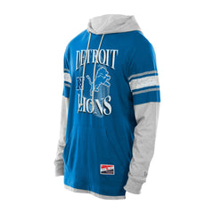 Detroit Lions New Era Twofer Layered Long Sleeve Hoodie T-Shirt - Blue Hoodies