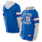 New York Giants New Era Twofer Layered Long Sleeve Hoodie T-Shirt - Royal Hoodies
