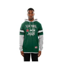 New York Jets New Era Twofer Layered Long Sleeve Hoodie T-Shirt - Green Hoodies