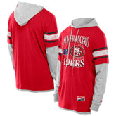 San Francisco 49ers New Era Twofer Layered Long Sleeve Hoodie T-Shirt - Scarlet Hoodies