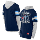 Tennessee Titans New Era Twofer Layered Long Sleeve Hoodie T-Shirt - Navy Hoodies