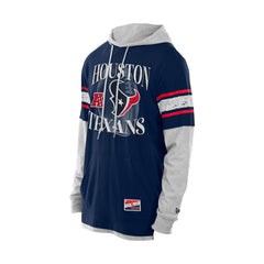 Houston Texans New Era Twofer Layered Long Sleeve Hoodie T-Shirt - Navy Hoodies