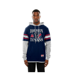 Houston Texans New Era Twofer Layered Long Sleeve Hoodie T-Shirt - Navy Hoodies