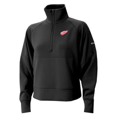 Detroit Red Wings Columbia Women's Wickhams Hills Raglan Omni-Wick Half-Zip Pullover - Black | US 202633153