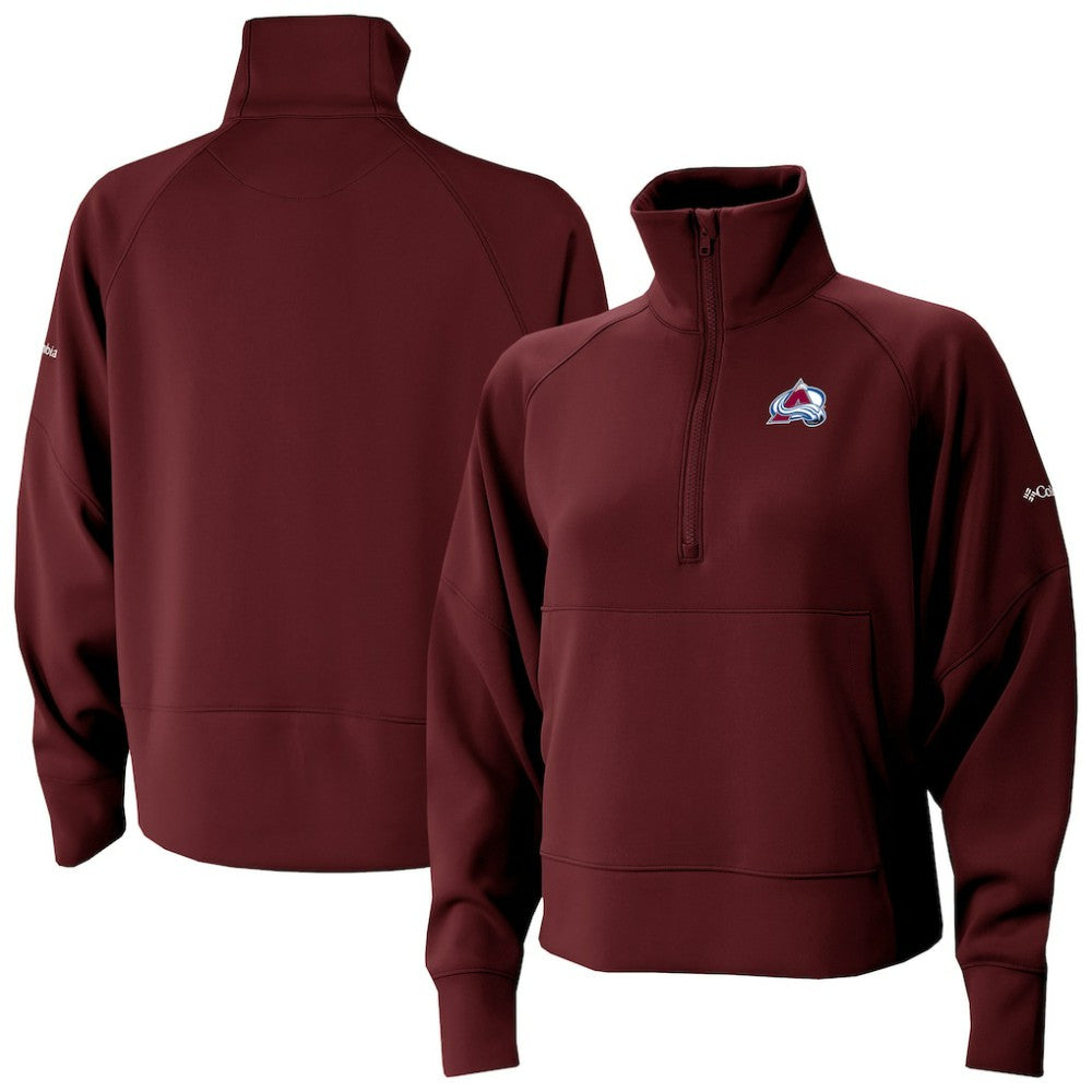 Colorado Avalanche Columbia Women's Wickhams Hills Raglan Omni-Wick Half-Zip Pullover - Maroon | US 202633154