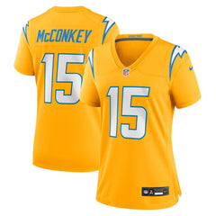 Ladd McConkey Los Angeles Chargers Women's Alternate Charger Power Game Jersey - Gold Jerseys